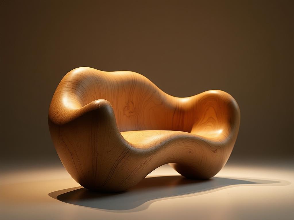 Unique, one-of-a-kind handcrafted wooden sculpture or custom furniture piece designed for a specific client.